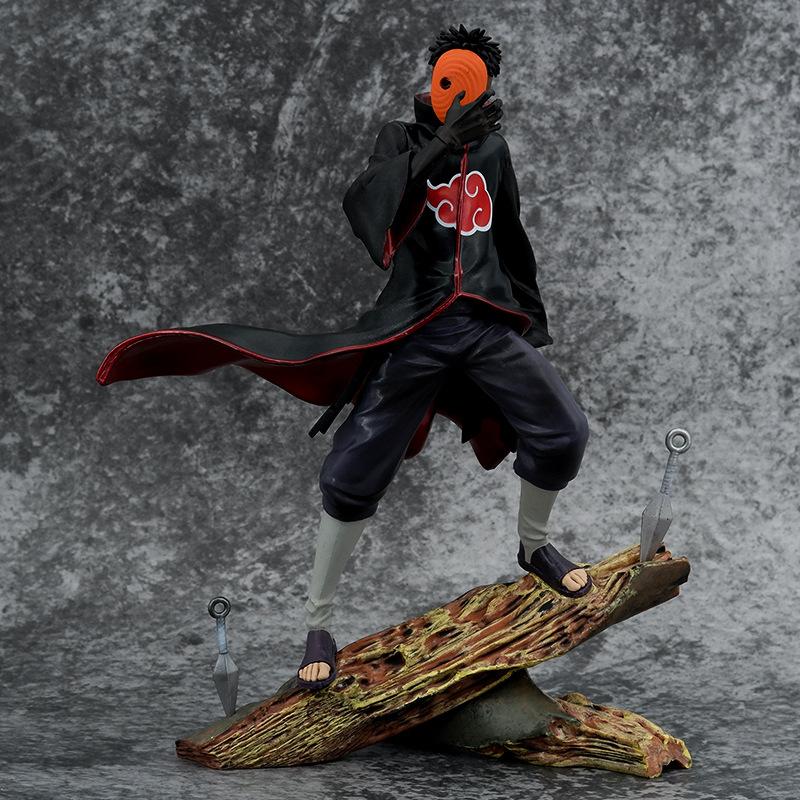 26cm Anime Akatsuki Uchiha Obito Tobi Battle Ver. GK PVC Action Figure Statue Collection Stand Model Kids Toys Doll Gifts