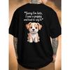 Men's Casual Short-Sleeve T-Shirt Suitable for Vacation - Breathable Round Neck Tee with Back Print Puppy & Letter, Casual Outfits for Dog Lovers