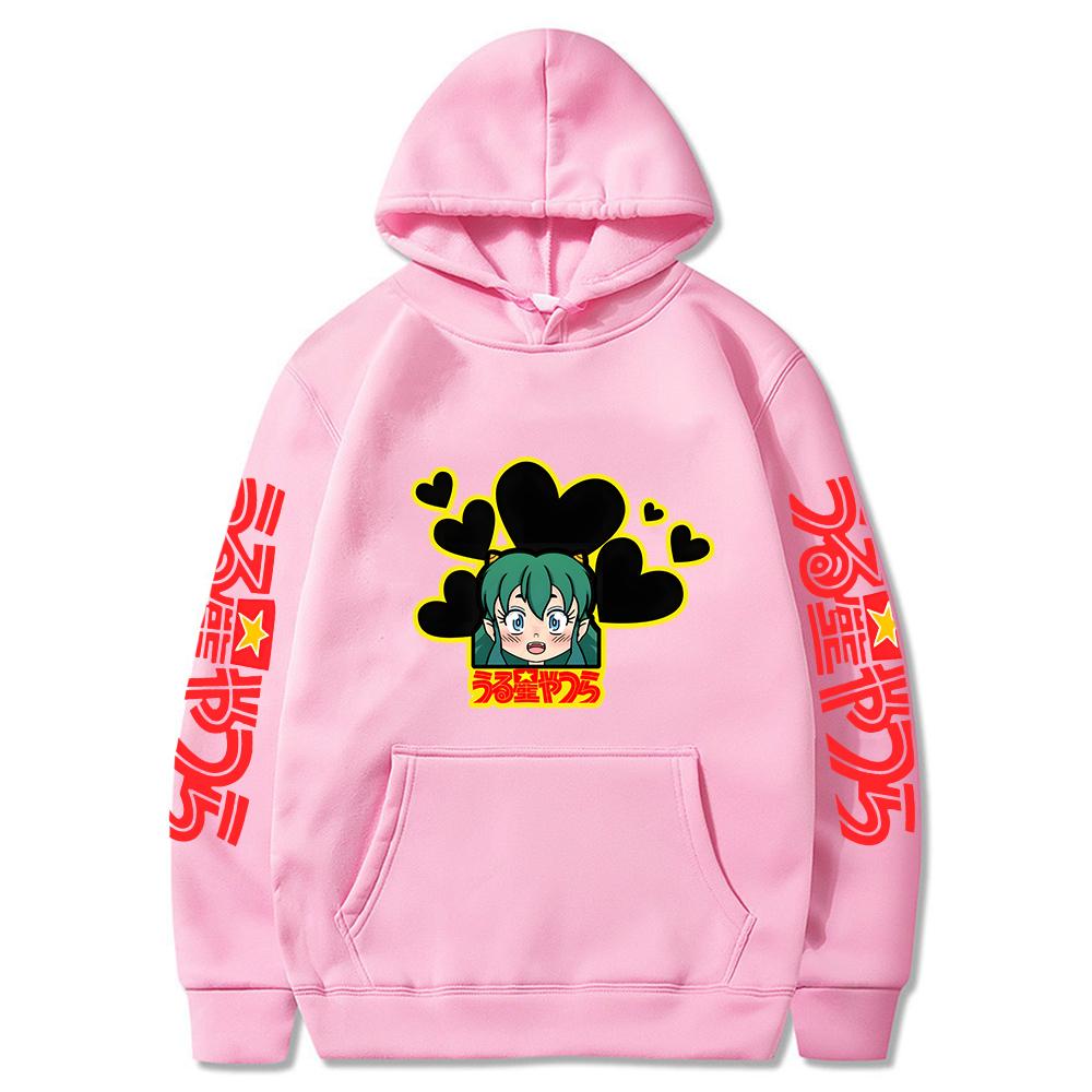 Lum Urusei Yatsura Hoodies Mens Fashion Anime Waifu Senpai Printing Sweatshirts Manga Graphic Clothes Male Casual Long Sleeve Streetwear