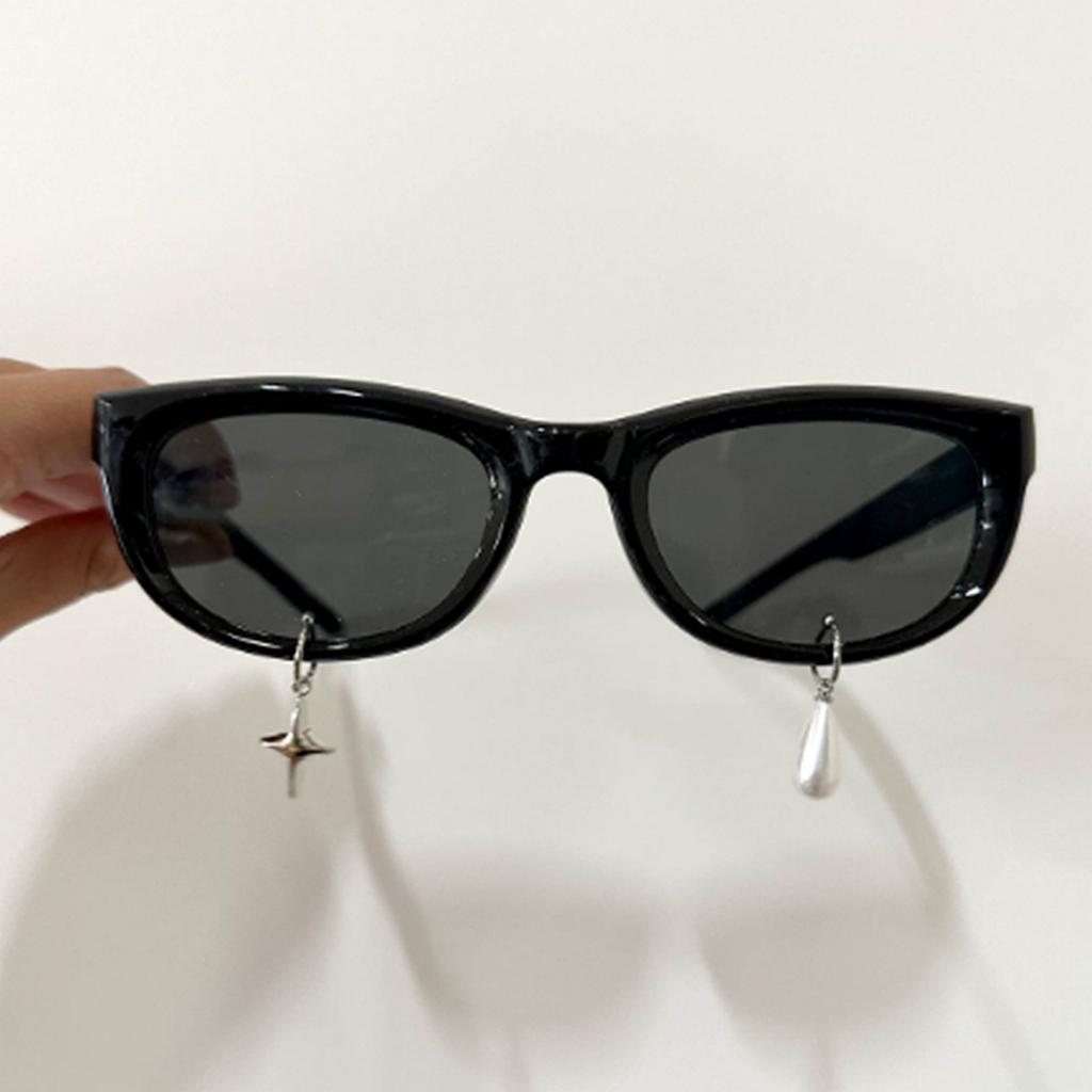 Punk Pearl Earrings Beautiful Women Shedding Tears Sunglasses Personalized Small Face Cat Eyes High-End Fashion Women Glasses