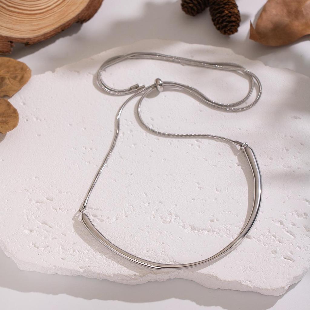 Xia Ling High-End Titanium Steel Adjustable Snake Chain Necklace - Non-Fading Fashion for Women