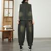 Spring Retro-Style Embroidered Vest & Patchwork Harem Jeans Set