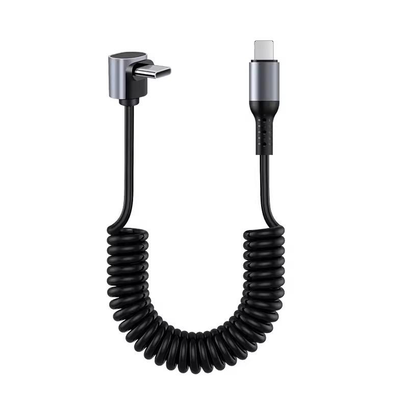 6A Kabel do CarPlay Sprężynowy Wyciskany 6A do Super Szybkiego Ładowania, Kompatybilny z Urządzeniami Huawei i Apple 14.