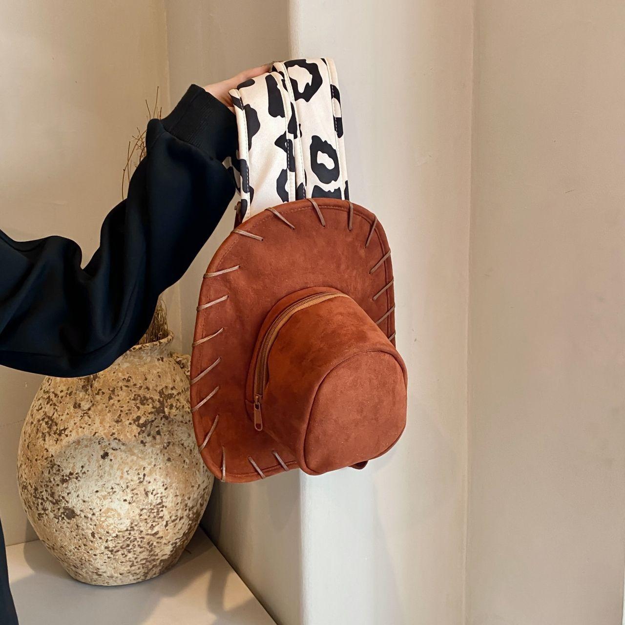 

Cute Cartoon Hat Backpack, Creative And Fun Travel Backpack. One Size коричневый