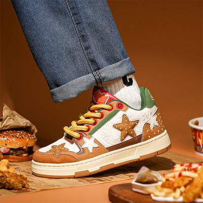 New Men's Shoes Burger Fries Star Bread Shoes Niche Harajuku Trend Sports and Leisure Board Shoes X88-5