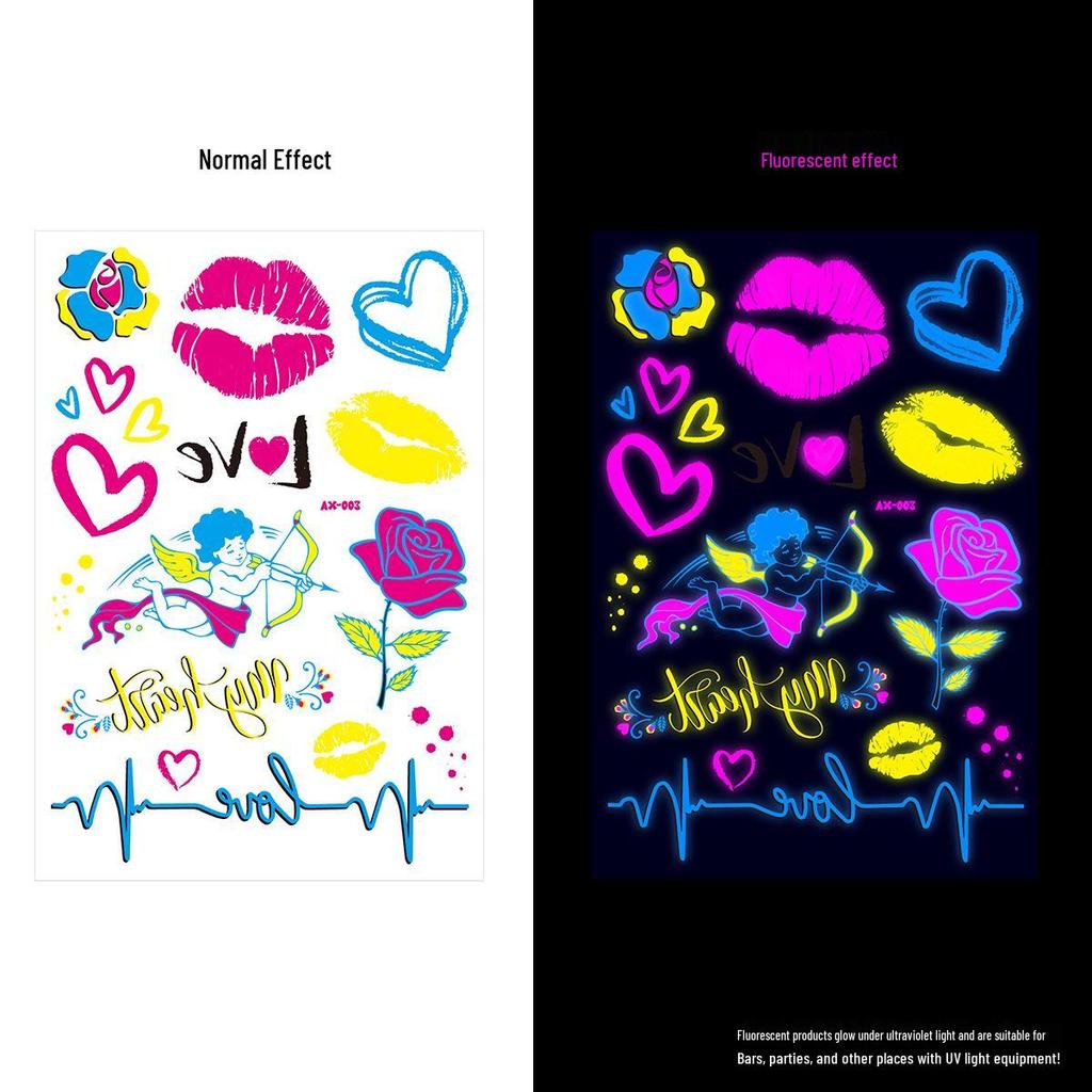 Creative Fluorescent Waterproof Full Arm and Face Tattoo Sticker