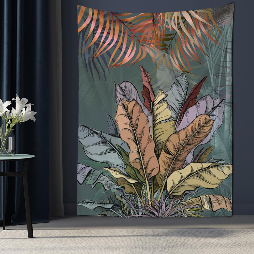 Flamingo Green plant tapestry Bathroom Hawaii Flower  Printing Cactus Succulent Shower Selva Hanging Cloth Home Decor Tapestry