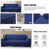 Sofa Slipcover 1 Piece Easy Fitted Sofa Couch Cover Universal High Elastic Stretch Durable Furniture Protector with Skirt