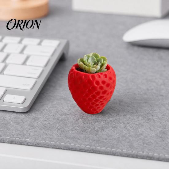 Vaso Decorativo de Flores Impresso em 3D, Mini Vaso Realista de Morango, com Vaso Moldado Fosco Cor Fresca Decoração de Mesa, Presente de Aniversário