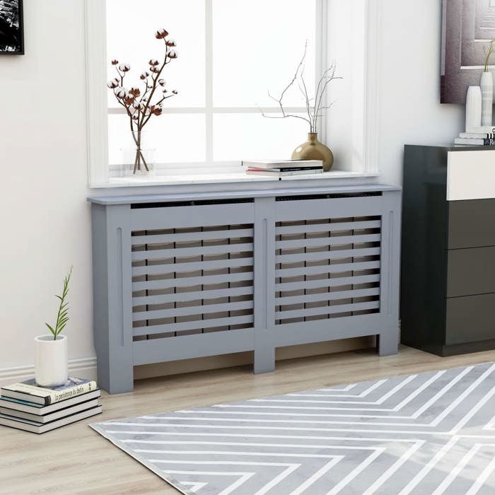 Cache-radiateur Anthracite - VidaXL - 152x19x81 cm - MDF - Espace de rangement pour livres et ornements