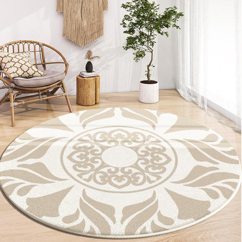 Wabi-sabi Style Round Carpets Home Living Room Decoration Rugs Simplicity Bedroom Bedside Carpet Study Lounge Rug Washable Mats