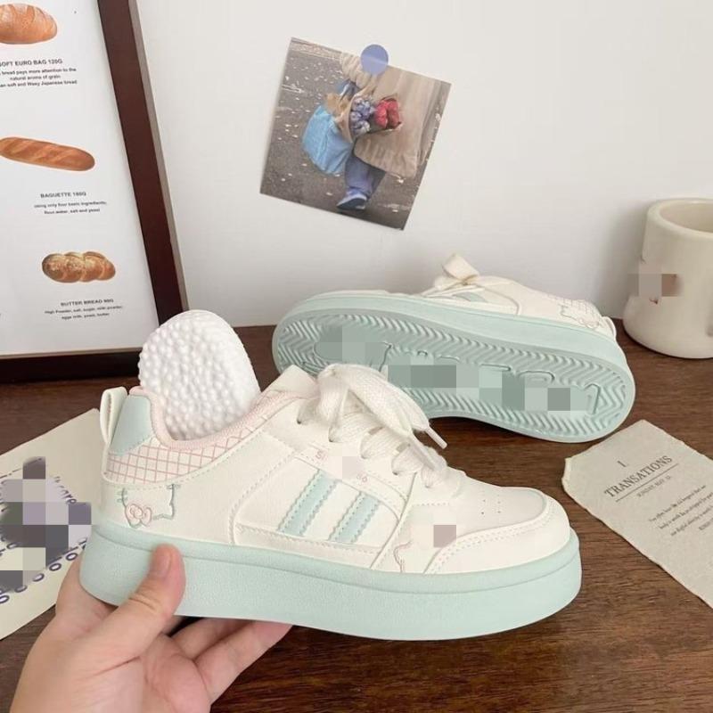 New pink platform white shoes women's breathable autumn niche design leisure student sports board