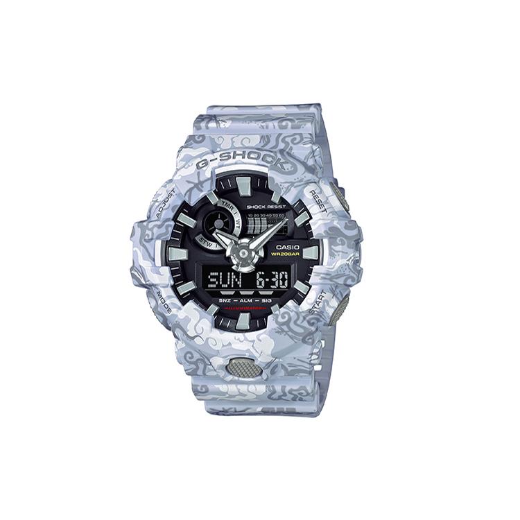 

CASIO Men Liquid Crystal/Analog Dual Display Series Black Watch GA-700CG-7A GA-700CG-7A White Tiger
