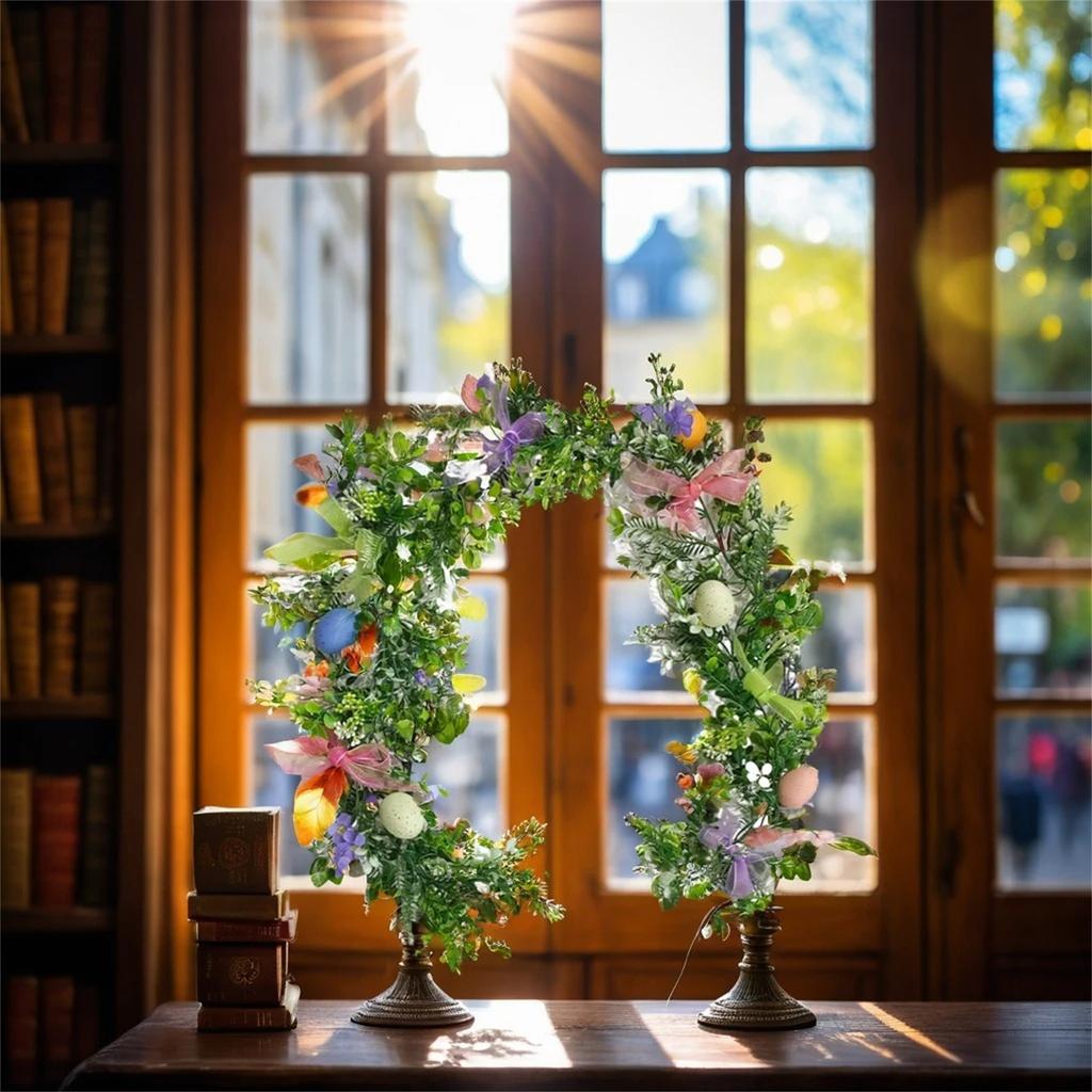 Äggrotting Båge Imitationsblomma Grön Växt Inredningsdekoration