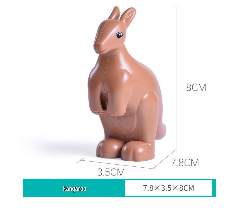 Compatible LEGO Large Building Blocks & Animal Accessories: Dinosaur, Crocodile, Tiger, Giraffe, Chicken, Dog, Cat.