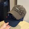 Outdoor Sweet and Cute Fresh Letter Embroidery Small Floral Baseball Cap Women's Big Head Circumference Show Face Small Sun Protection Cap