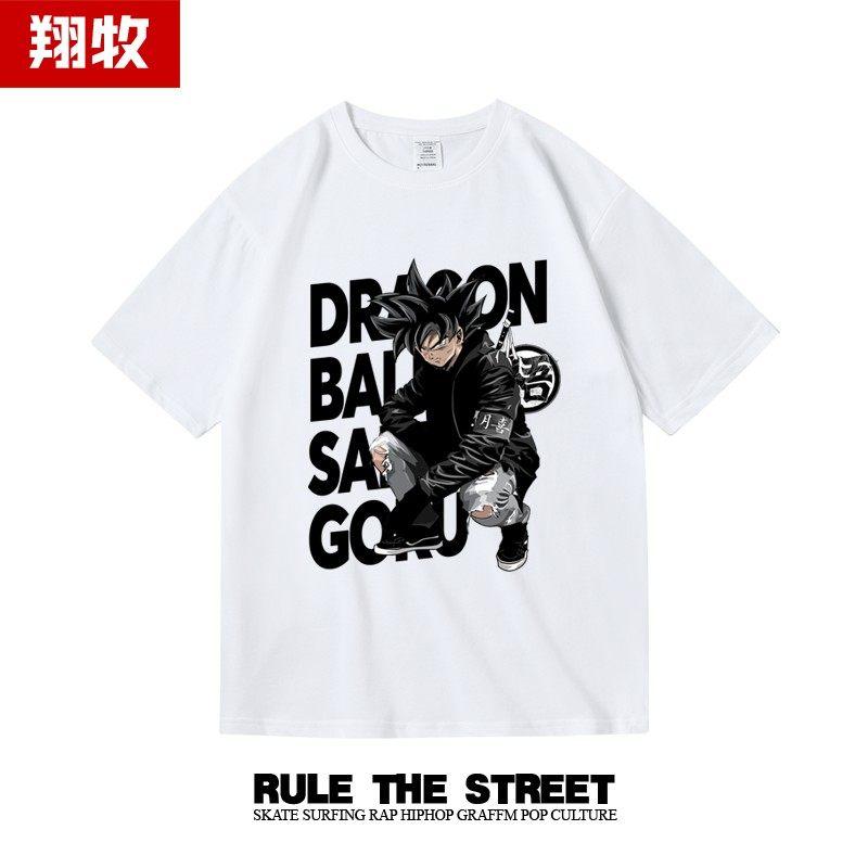 Seven Dragon Ball Beigeta Goku High Street Printed Summer Roundneck Pure Cotton ShortSleeved Tshirt