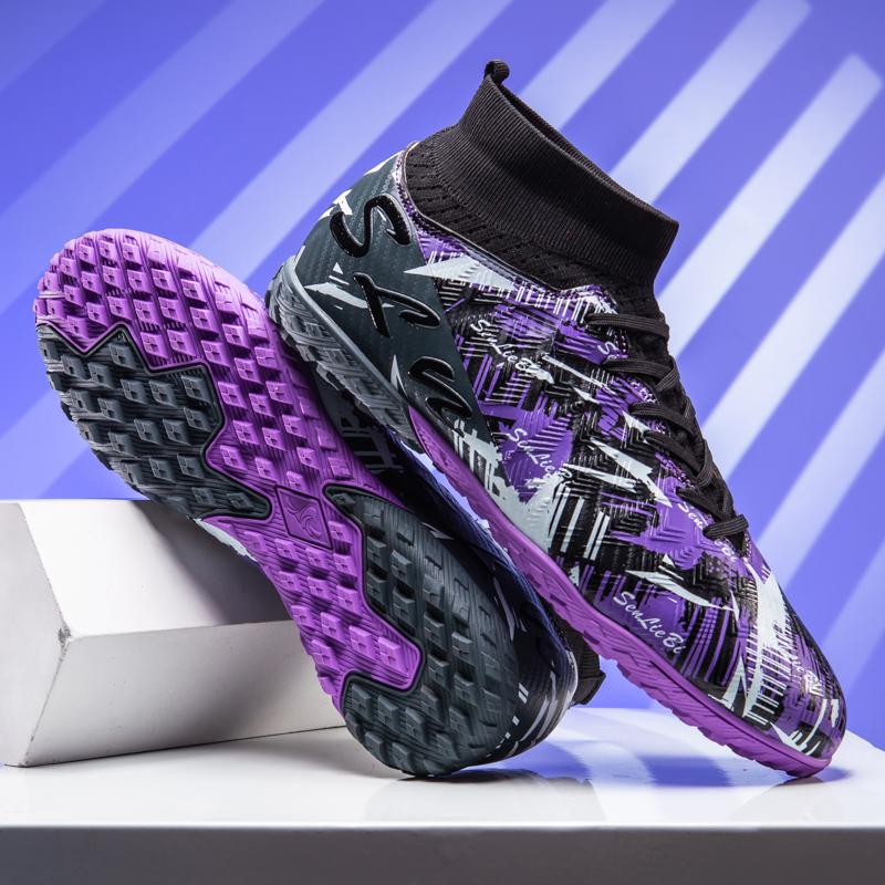 Men/kid's Football Boots Leather Soccer Shoe Rubber Soft Sole Short Nail Artificial Turf Youth Children Football Shoes Mens Football Shoes