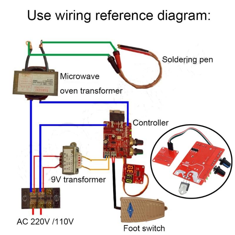 DIY 40/100A NY-D01 Spot Welding Machine Control Board Welder Controller Panel Adjust Time&Current Digital Display