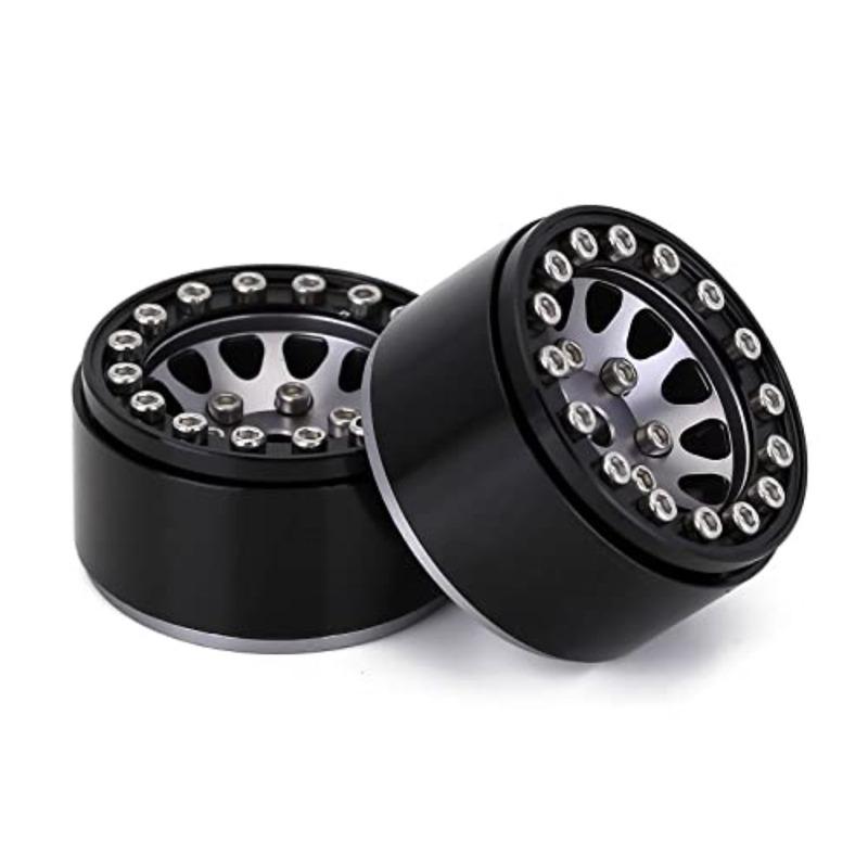 1.0 Wheel Rims RC Metal Beadlock Wheels Rims for All 1/24 Scale Axial SCX24 Deadbolt RC Crawler Car Upgrades Accories