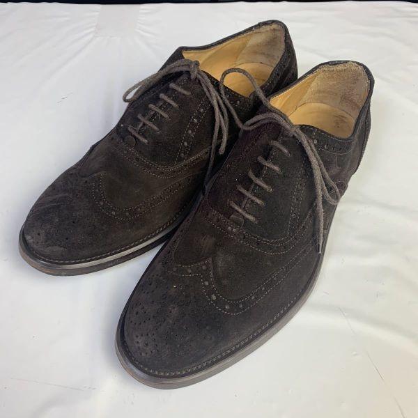 

JOSS Handmade Suede Full Brogue Wingtip Dress Shoes Dark Brown 42 26.5-27.0