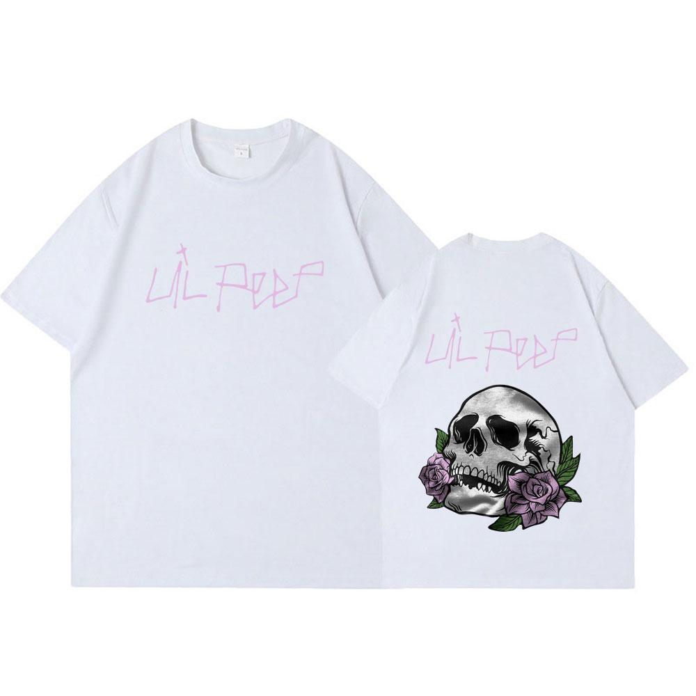 Rapper Lil Peep Cry Baby Skeleton Tshirt Unisex Women Clothing Fashion Vintage Hip Hop Oversized Tshirts Gothic Harajuku T Shirt