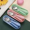 1 Set Children Spoon Forks Box Kids Stainless Steel Kids Cutlery Portable Baby Feeding Utensils Baby Spoons Baby Tableware Set