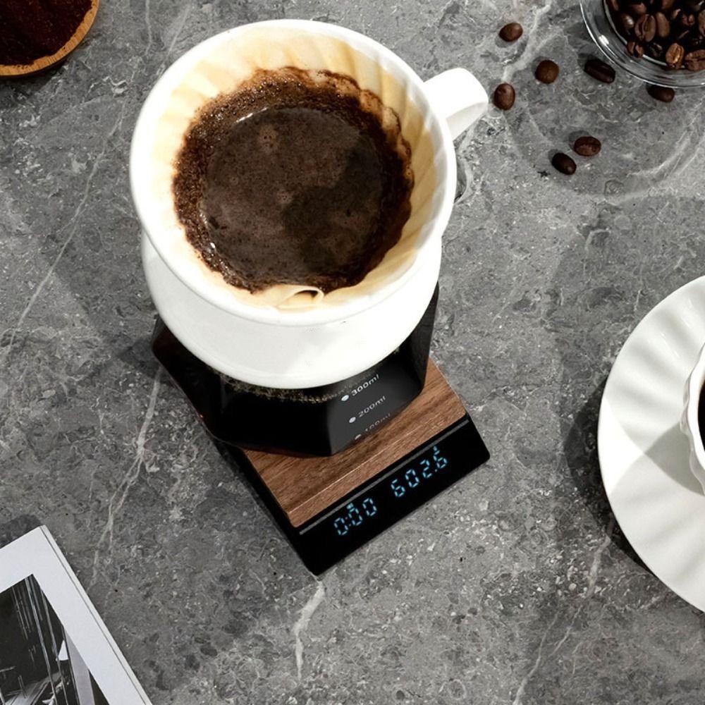 Walnut Wood Mini Wooden Tea Scale Type-c Precision Tea Scale Electronic Tea Scale Office Use