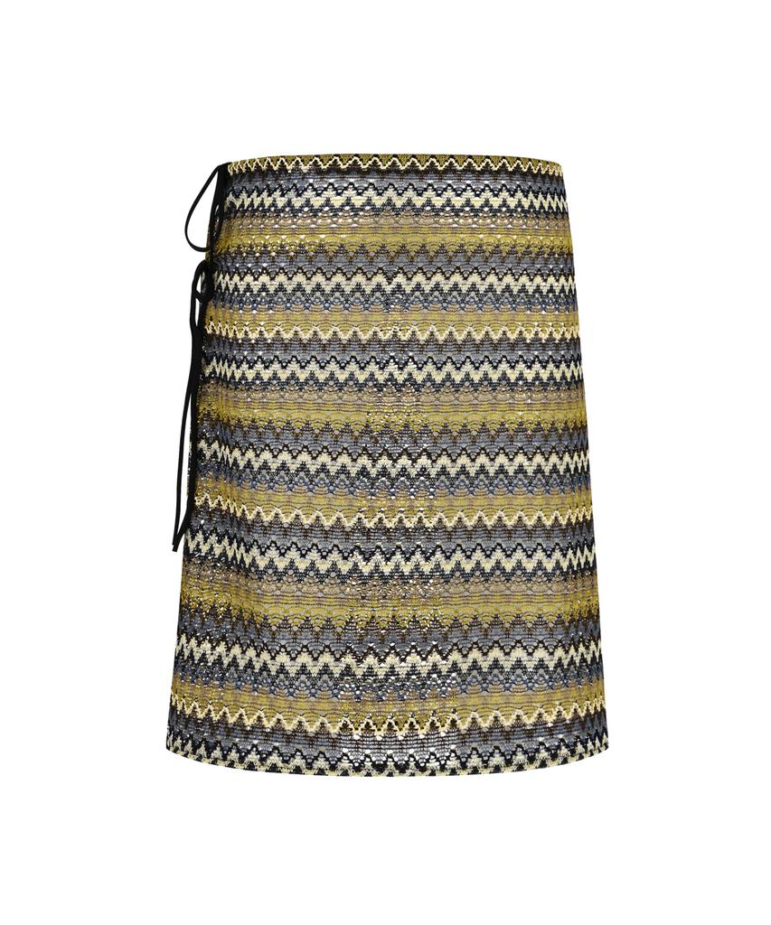 Siest Ethnic Long Wrap Skirt Brown