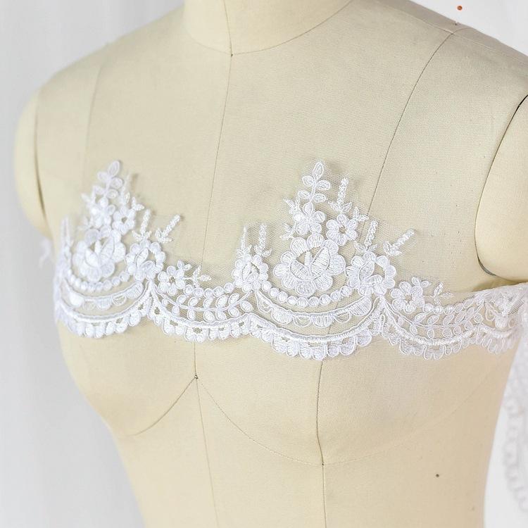 This White Car Bone Lace Lace Accessories, Wedding Headgear Handmade Diy Materials, Fabric Lace Applique