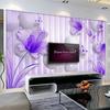 Modern Wallpaper Purple Lily Flower Mural 3d Stereo Sphere Fashion Background Wall Mural 3d Stickers