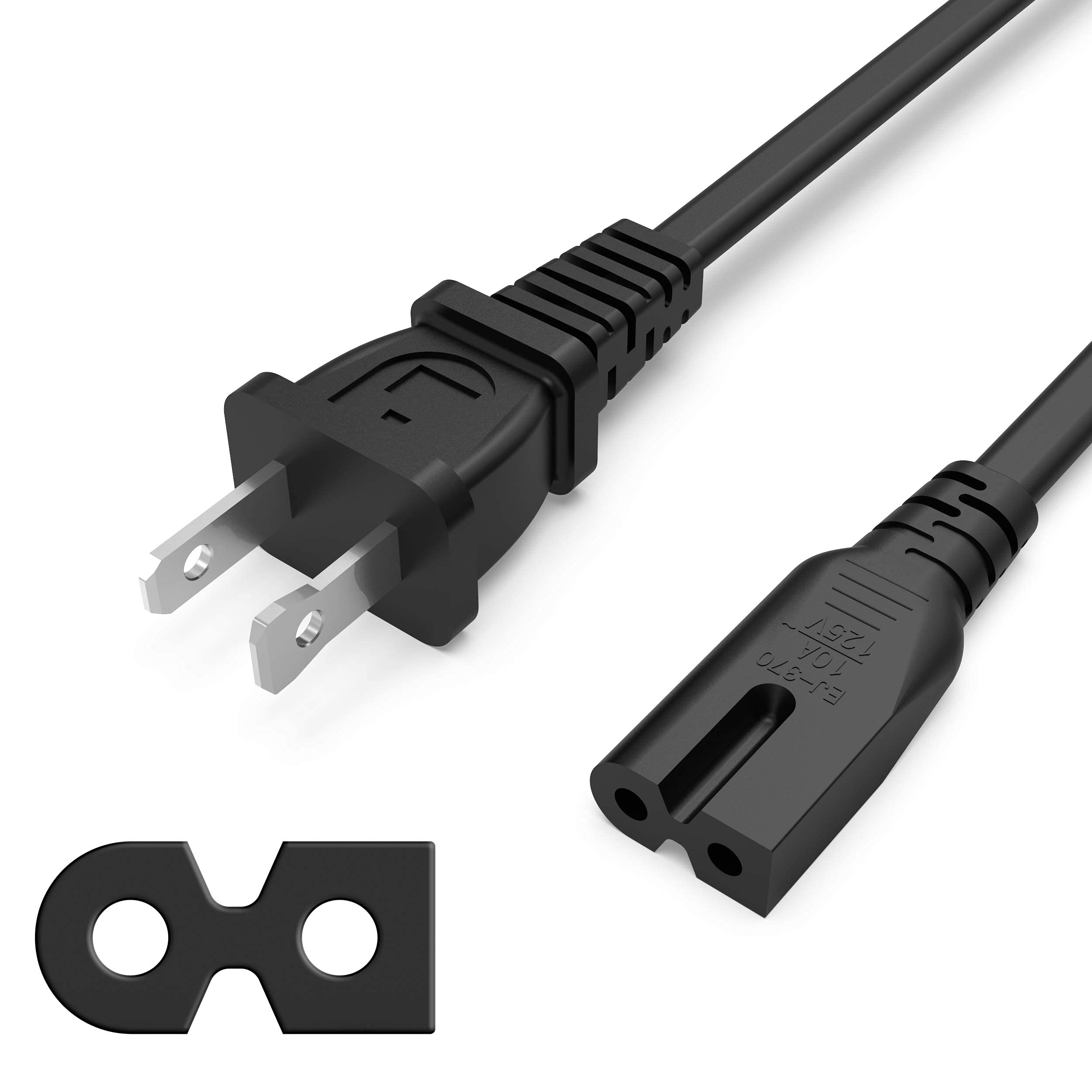 

Superer Household Sewing Machine Power Cord Compatible with IEC320 C7 to NEMA Replacement Power Cord 1.8M Brother, Janome, JAGUAR, etc. Vizio-LED-TV чорний