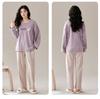 New Autumn Pajamas with Chest Pad Women Knitted Cotton Pajama Set Homewear Pijama Mujer Long Sleeve Casual Soft Female Sleepwear