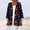Women's Casual And Fashionable Halloween Printed Lightweight Mid Length Jacket Cardigan