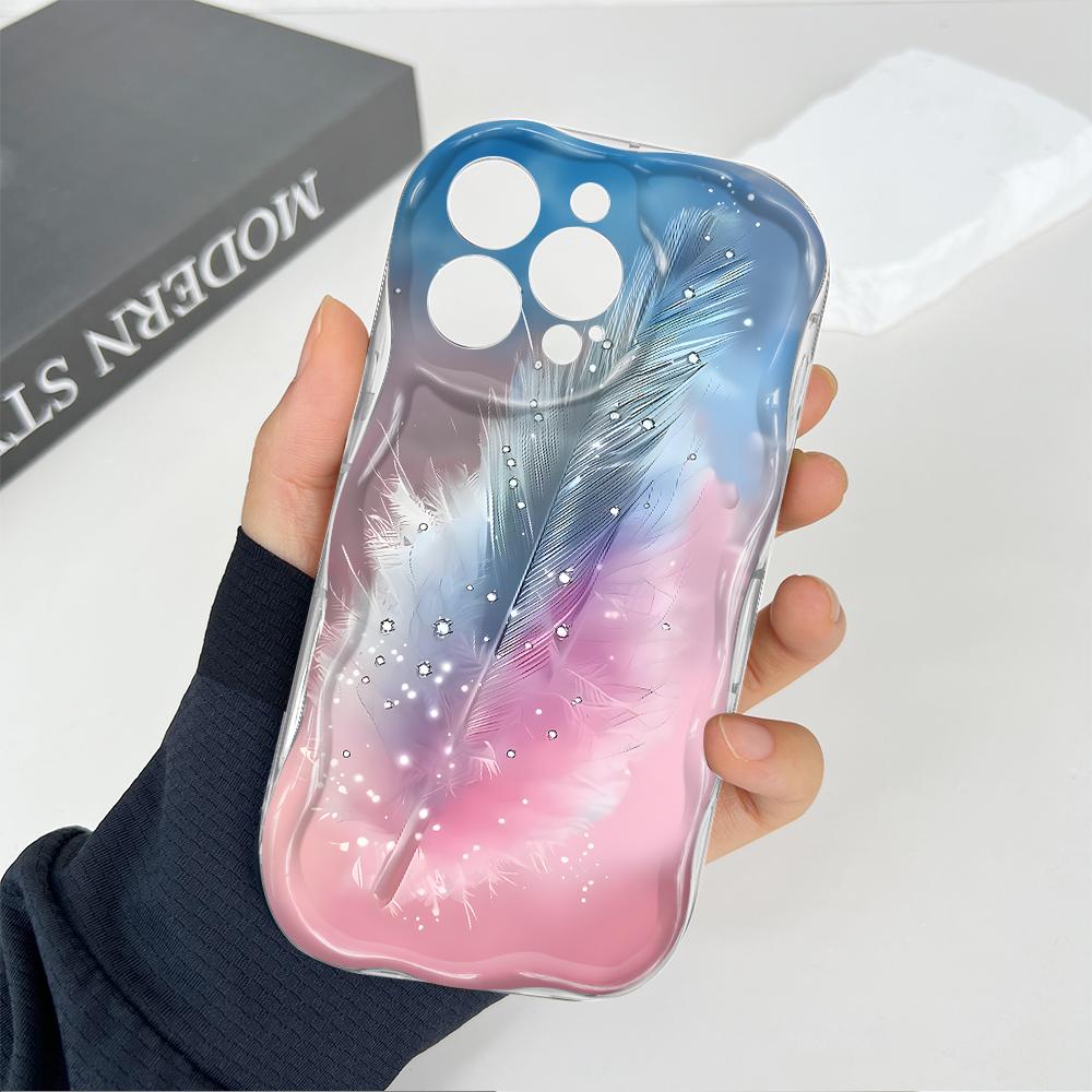 Cute Cartoon Pattern Cream Texture Casing Wavy Edge Soft Silicone Cover Phone Case for Xiaomi Redmi