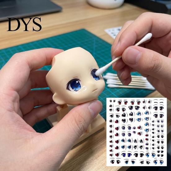 DIY Soft Clay Craft Supplies Eye Stickers for Dolls, Water Transfer Decals, Multi Size Anime Decorative Crafts Realistic Colorful Eyes Crafting