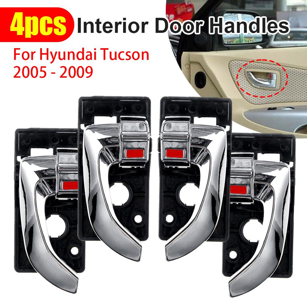 4Pcs Car Interior Inside Door Handle Left Right Replacement Set For 82620-2Z02 For Hyundai Tucson 2005 - 2009 Car Accessories