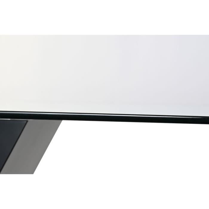 Table de salle à manger - Noir - Verre trempé - MDF - 180x90x76 cm - Contemporain