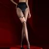 Sexy Women Thin Pantyhose Stripe Bandage Stockings Sheer See Through Oil Glossy Shiny Dance Pantyhose Maid Tights
