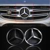 For AMG Benz Car Front Grilled Star Emblem Logo Black Border and Silver Border Decoration for Mercedes Benz W205 C E ML GL GLA C
