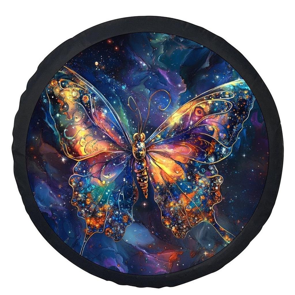 Cosmic Butterfly Spare Tire Cover Universal Fit Wheel Rim Protector For Cars SUVs