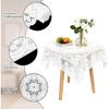 Small Square Lace Tablecloth 35''×35'' White Lace Tablecloth Crochet Laces Table Cloth Vintage Embroidered Side Table Cover for Round Coffee Tables