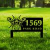 Metal Garden Sign Personalized Yard Decor Outdoor Art Stake Customizable Bee Design