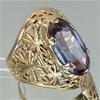 Fashion Gorgeous Purple Synthetic Zirconia Hollow Golden Ring for Women Vintage Elegant Style Banquet Wedding Jewelry Accessory