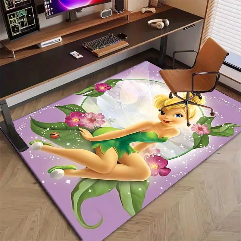 1pc T-Tinkerbell Design Printed Area Rug Carpet for Bedroom Living Room Home Decor Rugs Mat Non Slip Mat Rug for Bedside