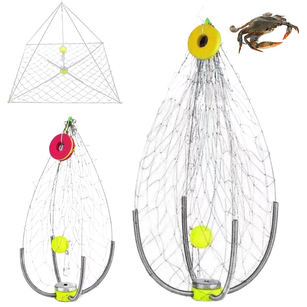 50/60 Automatic Opening Closing Fishing Trap Fishing Net Cage Net Steel Wire for Saltwater Seawater Outdoor Fishing Accessories