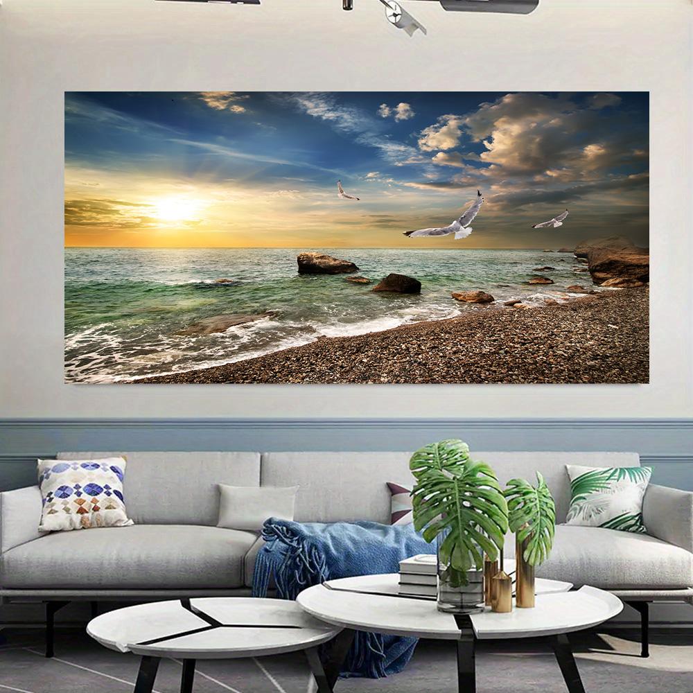 Scandinavian Nature Landscape Canvas Painting Mountain Sea Sunset Wall Art Poster and Print Nordic Picture Modern Home Decor