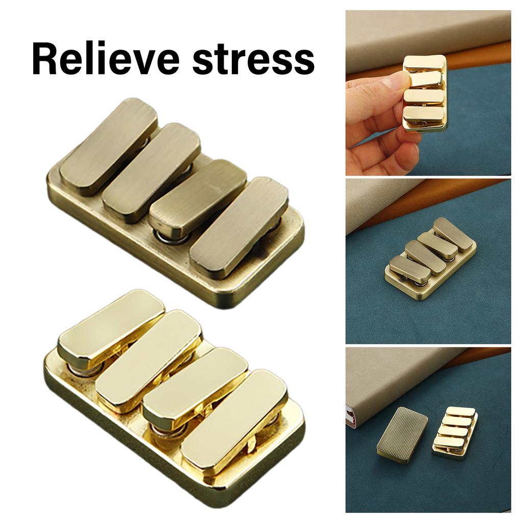 Metal Fidget Clicker Rectangle Shape Stress Relief Toy Classroom Office Desk Toy Golden Rectangle Fidget Piano Keys