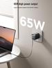 65W Retractable Type-C Charger with Built-in Cable - EU Standard