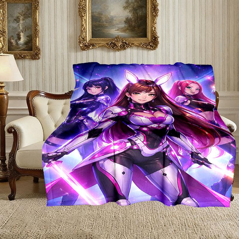 1pc Easy-Care Kpop Demon Hunters Blanket, Perfect for Couch, Bed, Home, Travel & More, Warm & Durable Printed Blanket